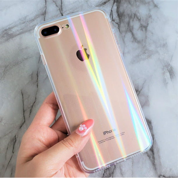 How much does the iphone 8 plus cost at walmart Iphone 8 Plus 5 5 Clear Holographic Laser Rainbow Cover Phone Case Walmart Com Walmart Com