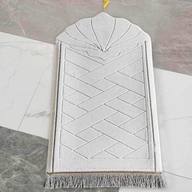 Dalazy Portable Soft Muslim Carpet Area Rugs Eid Wedding Birthday Present White