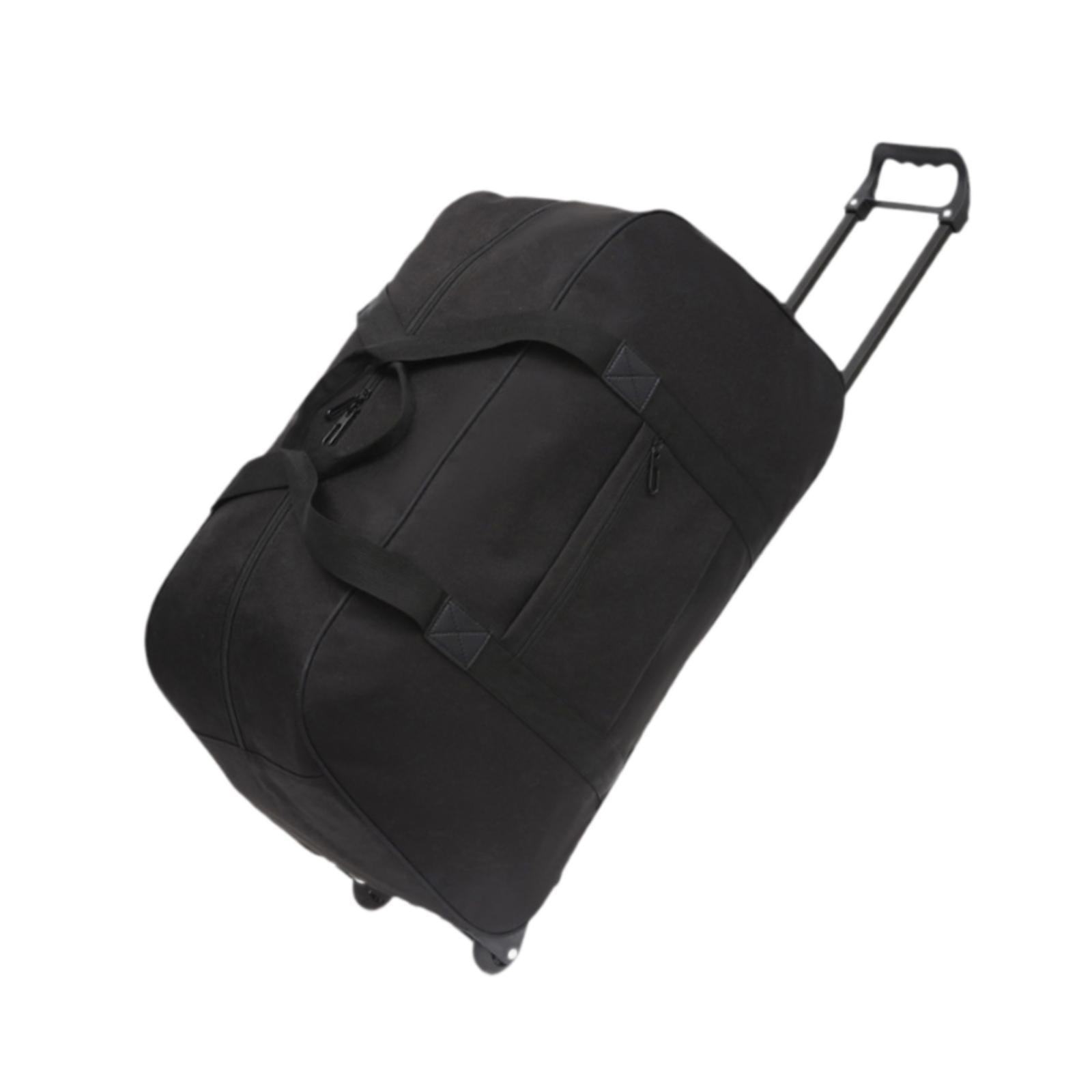 Wzmzjy Wheeled Duffel Bag Suitcase Telescoping Handle Handbag Men Women Multifunctional black
