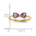 thumbnail image 4 of Solid 14k Yellow Gold Amethyst Purple February Gemstone Bow Engagement Ring Size 7.5, 4 of 5