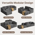 thumbnail image 2 of Asofer 105" Corduroy Modular Sectional Sofa,L-Shaped Couch with Chaise,Boneless Sleeper Sofa Bed,NoAssembly for Living Room,Apartment,Gray, 2 of 10