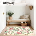 thumbnail image 3 of ODIKA 8'x10' Machine Washable Non-Slip Area Rug, Enchanting Meadow Featuring Stylized Wings and Blossoms High Traffic Rug, Beige, 721212, 3 of 7