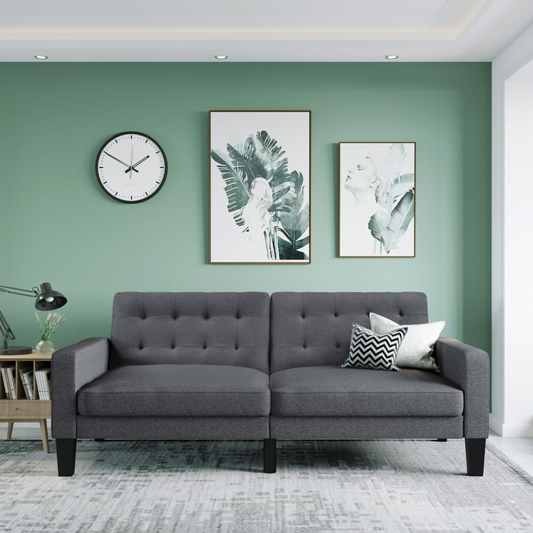 Walmart fabric tufted sale futon