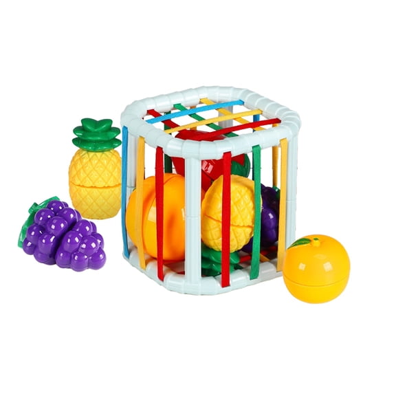 Elainilye Rainbow Elastic Shape Sorter Toy for Babies Fine Motor Skills Activity with Colorful Stretchy Strings Sensory Learning Play for Toddlers Educational Infant Toy