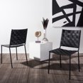 thumbnail image 2 of SAFAVIEH Wesson Contemporary Leather Solid Dining Side Chair, Black/Black (Set of 2), 2 of 14