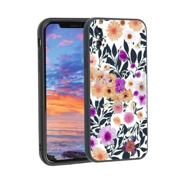 Flowers-121 Phone Case, Degined for iPhone X Case Men Women, Flexible Silicone Shockproof Case for iPhone X