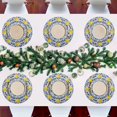 thumbnail image 2 of 15 Inch Round Grid Plate Mats Heat Non-Slip Resistant PVC Placemats for Kitchen Dining Table Decor Lemons and Leaves Pattern 6PCS, 2 of 5