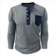 thumbnail image 3 of Camisetas Henley de Larga Raglán para Hombre, Informales, Ajustadas y A . Gris M, 3 of 6