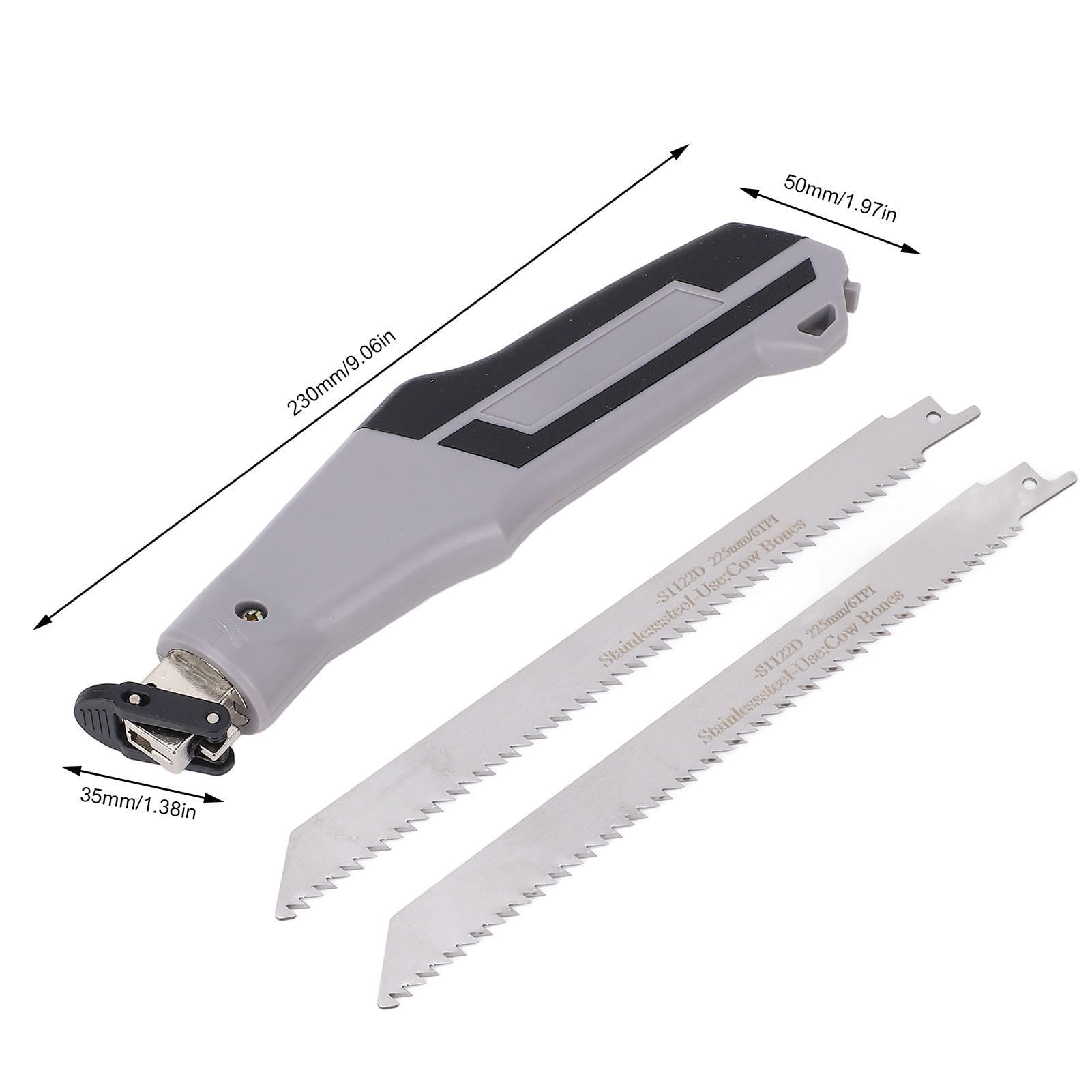 YAHHU Mini Reciprocating Saw Set – 2 Stainless Steel Fine‑Tooth Blades with Ergonomic Handle for Drywall, Plywood, Plastic & More