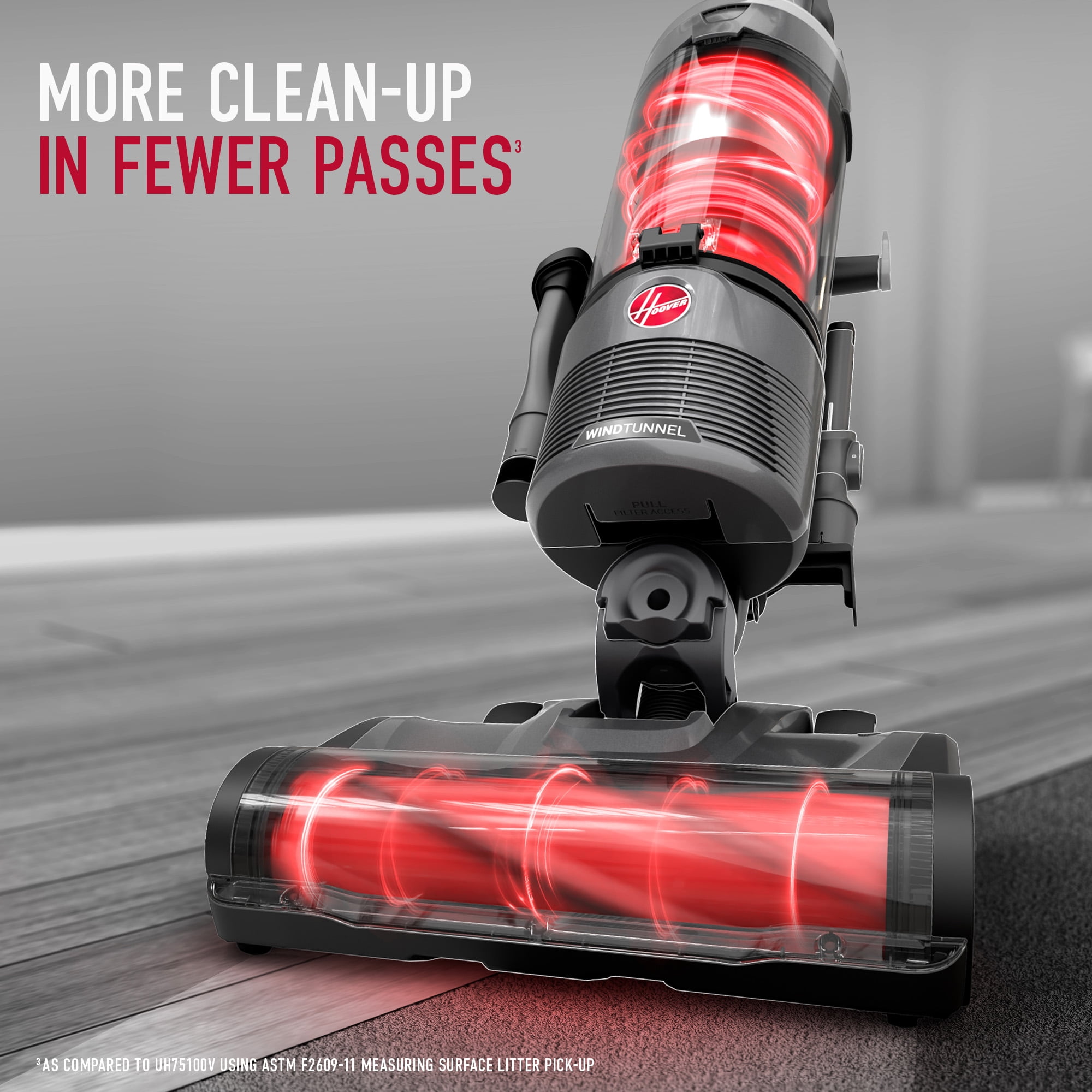 Hoover Windtunnel Swivel Pet Bagless Upright Vacuum, Pet Friendly, Above Floor Cleaning, Swivel Steering, Prevents Hair Wrap, UH77310V, Gray