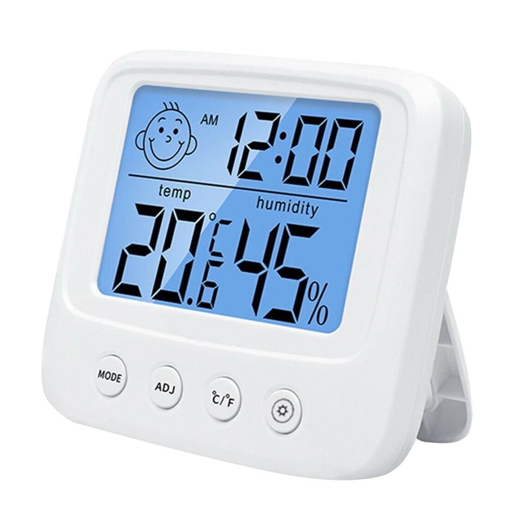 LED Backlight Thermometer Humidity Meter Hygrometer Room Temperature Deck Clock