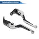 thumbnail image 5 of Palancas de freno y embrague cortas únicas para Aprilia RSV4 2009-2022, palanca de freno ajustable en 6 posiciones, aleación de aluminio T6 6061, tono plateado, 1 juego, 5 of 7