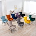 thumbnail image 5 of Ucloveria Small Rocking Accent Chair, Uplostered Glider Rocker Armchair for Baby Nursery, Comfy Side Chair for Living Room, Bedroom (Yellow+Velvet), 5 of 7