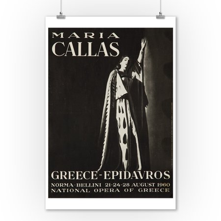 Greece - Maria Callas - (c. 1960) - Vintage Advertisement (9x12 Art Print, Wall Decor Travel