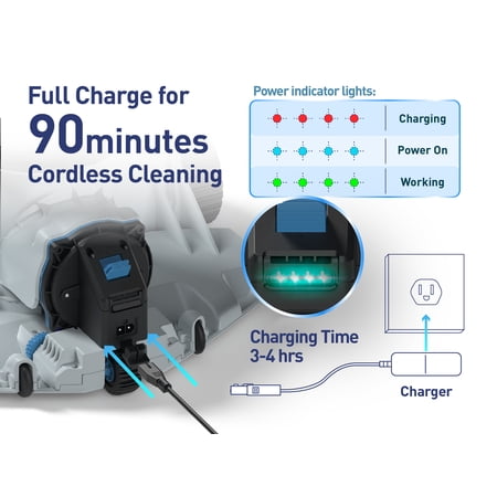 Kokido XTROJET 620 Robotic Pool Vacuum Cleaner for Heavy Debris - Cordless