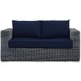 thumbnail image 5 of Modway Summon Aluminum and Rattan Patio Loveseat in Canvas/Navy, 5 of 6