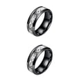 thumbnail image 2 of Maytalsory Show Personality Fashionable Dragon Pattern Ring Made With Titanium Steel Black+ silver 2Set, 2 of 6