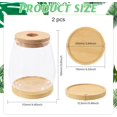 thumbnail image 2 of 2 pcs Plant Propagation Jars Glass Planter Vase Desktop Plant Terrarium with Wooden Lid and Bamboo Stand for Hydroponic Plants Succulents Cut Flowers Garden Decor Clear 4.45x 5.91inch, 2 of 7