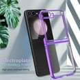 thumbnail image 4 of GALAPROX Samsung Galaxy Z Flip 5 Case, Clear Slim Lightweight Electroplated Frame Cover -Purple, 4 of 7