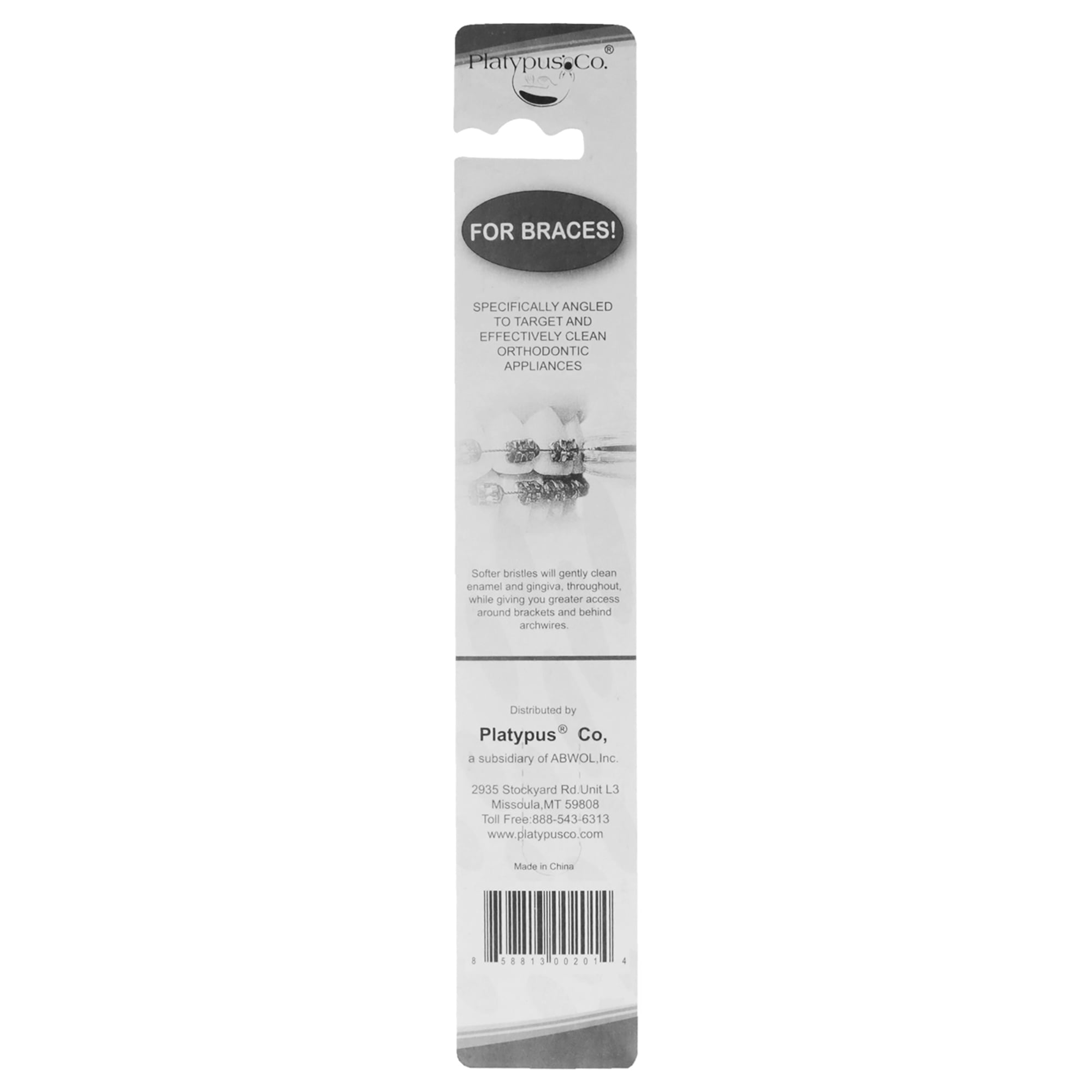 Platypus Orthodontic Toothbrush, Braces Care, 4 Pc Toothbrush Multipack
