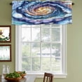 thumbnail image 3 of Purple Abstract Art Curtain Valances for Windows, Kitchen Valance Window Treatments Panel 2 Pack, Colorful Modern Art Rod Pocket Short Curtains for Bathroom Bedroom 54 x 18 Inch, 3 of 8