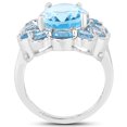 thumbnail image 2 of 8.77 Carat Genuine Swiss Blue Topaz .925 Sterling Silver Ring QJ Model, 2 of 3