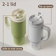 thumbnail image 4 of SURFVEN 40oz Double Wall Stainless Steel Insulated Tumbler with Handle and 2-in-1 Lid, White, 4 of 5