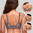thumbnail image 4 of Qwertyu Wireless Jelly Bras for Women No Underwire Scalloped Push Up Bralettes Seamless Soft Comfort Everyday Tshirt Bra Gray 34, 4 of 7