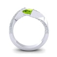 thumbnail image 4 of Diamond-Capitals 1.20 Carat Princess Cut Peridot Gemstone & Natural Diamond (F-G/VS1) Trendy Wedding Ring for Fiancee 14K White Gold Size 8, 4 of 8