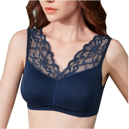 

Darzheoy Bras for Women Plus Size Lace Vest-Style Tube Back Wrap And Chest Underwear Workout Tops High Impact Sports Bras for Women 34