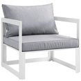 thumbnail image 1 of LexMod Fortuna Outdoor Patio Armchair, White Gray'), 1 of 3