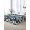 thumbnail image 5 of Blue Boho Flowers Twim Size Flat Sheet, Wrinkleproof & Fadeproof Cooling Flat Bed Sheet Only, Country Vintage Abstract Floral Breathable Soft Bedding Top Sheets 66 x 96 Inches, 5 of 8