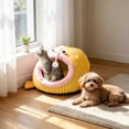 thumbnail image 5 of Sahpxhe Cat Bed, Angler Fish Shaped Warm Winter Plush Cave Pet Bed With Hanging Pom pom Toy For Indoor Cats And Small Dogs, 5 of 6