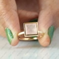 thumbnail image 3 of Princess Cut Rose quartz Solitaire Ring, 925 Sterling Silver Engagement Ring, Minimalist Ring, Handmade Fine Jewelry. Bezel Setting., 3 of 5