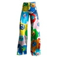 thumbnail image 4 of Women's Casual Pants 2025 New Summer Flower Wide Leg Pants Lightweight And Loose Casual Colorful Pants Imitation Jeans,Blue Women's Casual Pants XXXXL, 4 of 4