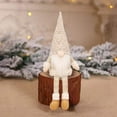 thumbnail image 4 of ​21" Tall White Faceless Gnome Decor - Long Leg Santa Christmas Doll with Bearded Hat, Polyester Holiday Decoration​​ White, 4 of 6