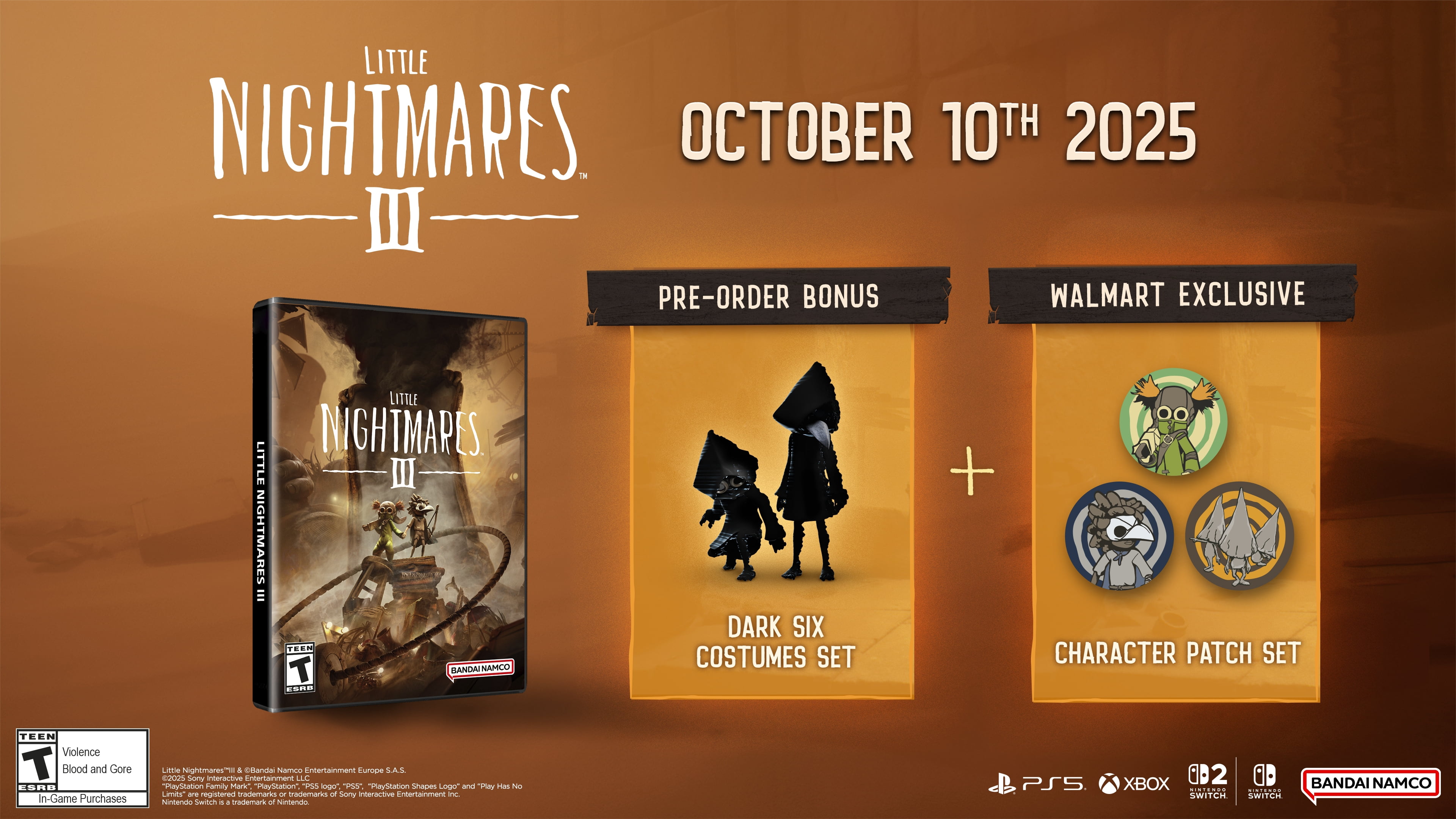 Little Nightmares III + Wal Mart patch, Xbox Series X