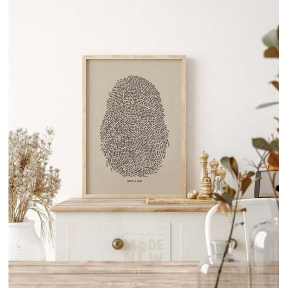 Identity In Christ Thumbprint Canvas Print Modern Christian Poster Bible Sketches Wall Art Painting For Living Room Above Couch Wall Decor Unframed