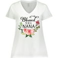 thumbnail image 3 of Inktastic Blessed to Be a Nana with Pink Flowers Women's Plus Size V-Neck T-Shirt, 3 of 5