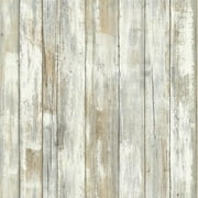 RoomMates Tan Woodplank Peel and Stick Wallpaper, 20.5 in wide x 18 ft long