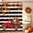 thumbnail image 3 of Shower Curtains for Bathroom-36"x72",Thanksgiving Pumpkins Red Truck Waterproof Bath Curtain Grommet Shower Curtain Set with Hooks, 3 of 9