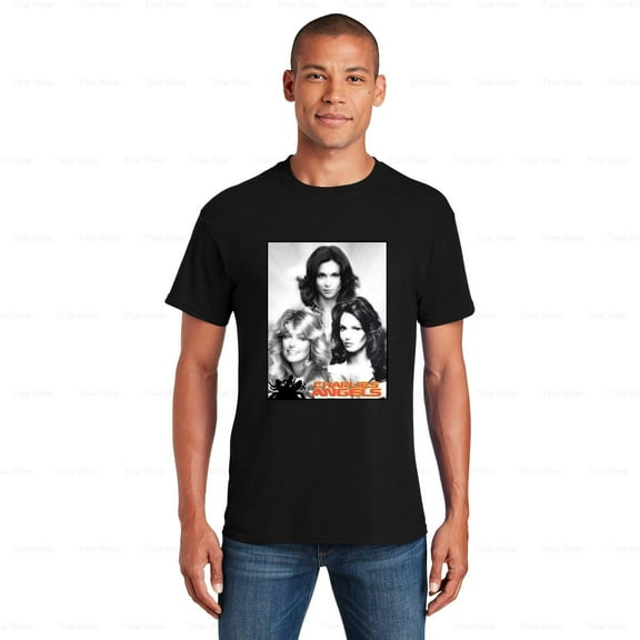 WéarCLOTHING CHARLIE'S ANGELS RETRO T-SHIRT SHORT SLEEVE, WHITE, ADULT, MEDIUM, TV Show, 70s, Classic , for Unisex, up to size 5XL