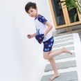 thumbnail image 3 of Ensemble de 3 Pcs Enfants Garçon Maillot de Bain Motif Dinosaure Dessin Animé Dinosaure Blanc 2TG, 3 of 8