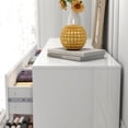 thumbnail image 5 of ChVans 9 Drawer Dresser for Bedroom, 59" Wide 41" Tall Modern High Gloss Dresser with Wood Chest of 9 Drawer Handle Free, Large White Malm Dresser for Bedroom, Living Room, Entryway, Hallway, 5 of 8