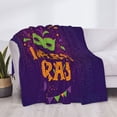 thumbnail image 3 of Disketp Mardi Gras2 Flannel Blankets - Thick and Warm Blanket for Winter, Soft Fuzzy Plush King Blanket for All Seasons50"x40", 3 of 6