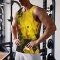 thumbnail image 5 of Uemuo Cactus Flowers Pattern Men's Muscle Shirts Sleeveless Dry Fit Gym Workout Tank Top Lightweight Sports Tank Top Beach Tank Top, Loose-fit Sleeveless Shirt-Medium, 5 of 7