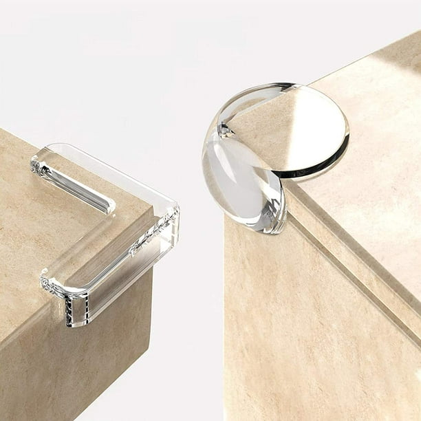 Table corner protective cover, 2 shapes, 12 and 20 packs, transparent soft silicone, no residual