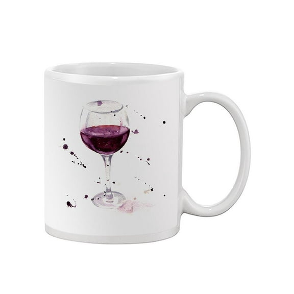 Wine Glass Watercolor Design. Mug  -Image by Shutterstock,