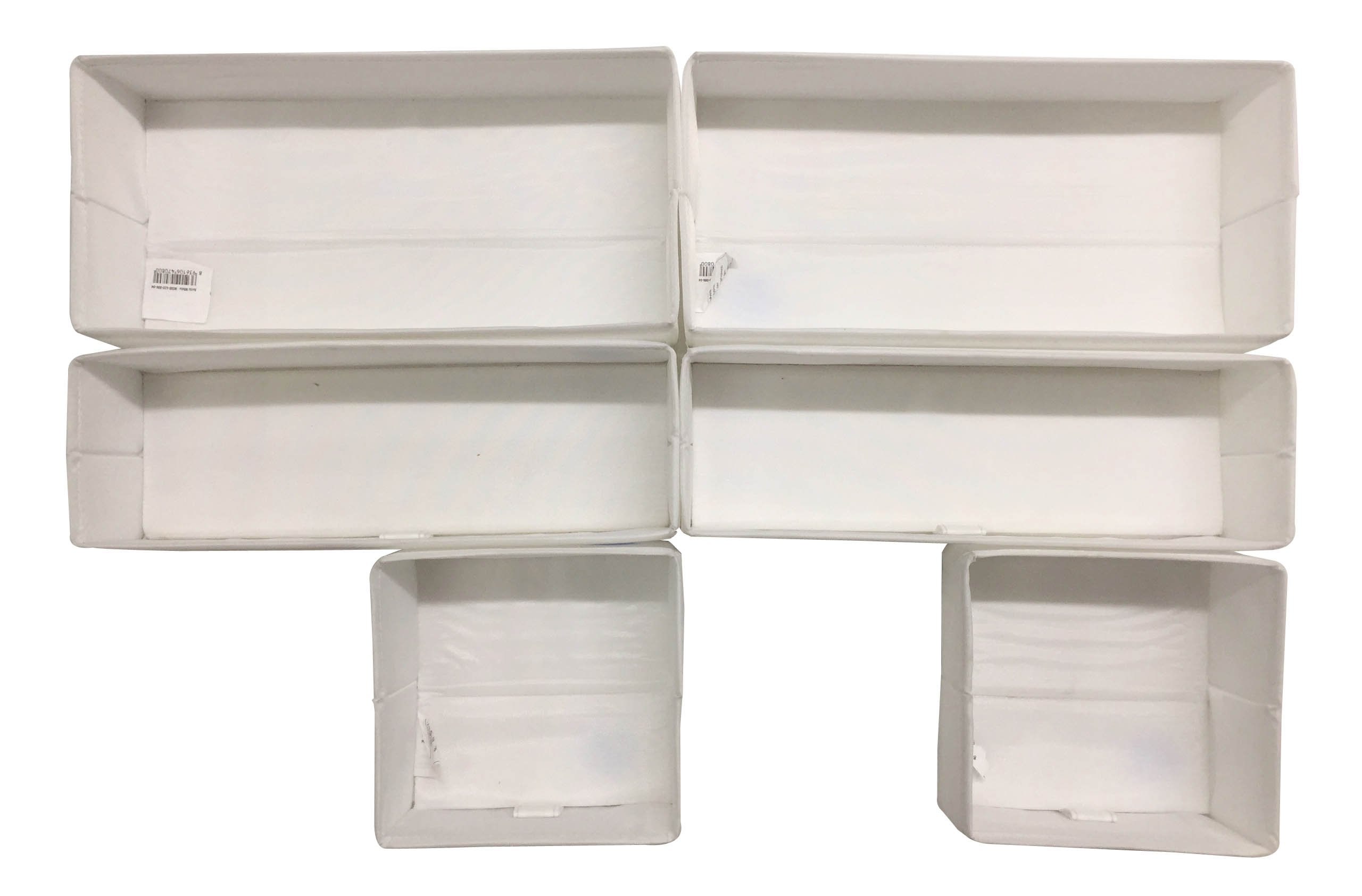 Mainstays White Fabric Drawer Organizer Set, 6 Total Bins, 3 Sizes - image 3 of 5
