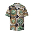 thumbnail image 2 of Lsque Cactus Garden print Men's Cuban Collar Short Sleeve Shirt Summer Beachwear Casual Button Down Fashionable Vacation Leisure Shirt-Medium, 2 of 7